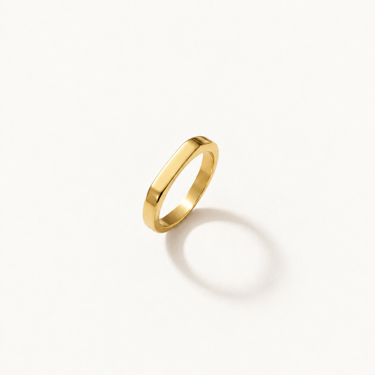 Personalized gold ring, 2.3 mm band, engraved with a name and a date